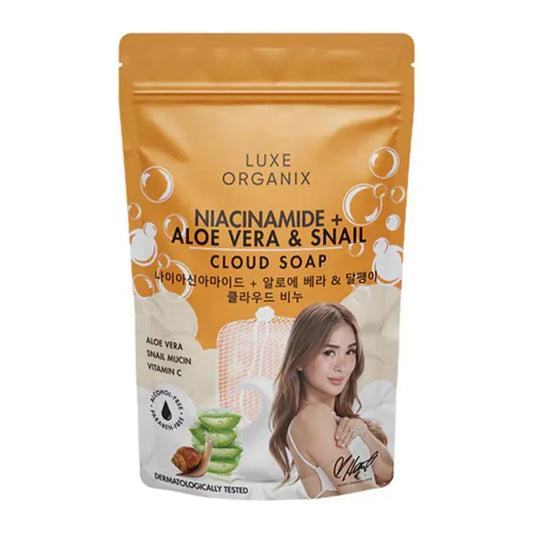 Luxe Organix Niacinamide + Aloe Vera & Snail Cloud Soap 180g Made in Korea